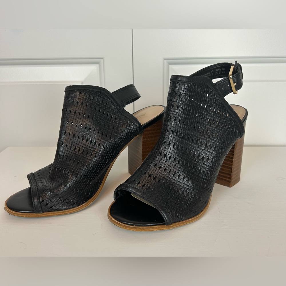 Leather Sling Back Buckle Mules - Aldo